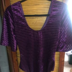 Purple velvet bodysuit